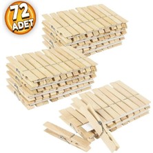 Zuzu Made Ahşap Çamaşır Mandalı Çamaşır Maşası 72 Adet Ağaç Mandal Tahta Mandal