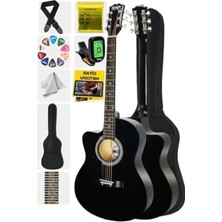 Esranın Dünyası 40 Inç Kesik Kasa Akustik Gitar Seti - Siyah