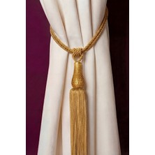 Mefaks Tekstil Mefaks Kafes Lale Model Perde Bağı Braçol Tek Adet Barok Sarkıtlı Gold