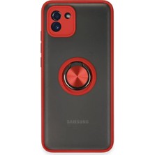 BSH Gülbay Mobilya Newface Samsung Galaxy A03 Kılıf Montreal Yüzüklü Silikon Kapak - Kırmızı