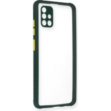 Uravas Store Galaxy A71 Kılıf Miami Şeffaf Silikon - Koyu Yeşil