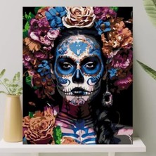 Esranın Dünyası Sayılarla Boyama Tuval Seti - Fırça ve Boya Dahil, 40X50 Cm, Ölüler Günü Temalı