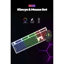 Uravas Store Kablolu Işıklı Standart Türkçe Q Klavye Mouse Seti