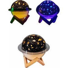 Uravas Store Aromaterapi Hava Nemlendirici Gece Lambası Uzay Model Satürn Oda Kokusu