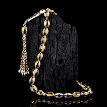 İskender Tesbih Sarı Lacivert Renkli Altın Tesbih