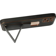 Paradise Sda  iPhone 12 Pro Kılıf Coco Deri Standlı Kapak - Siyah 4523