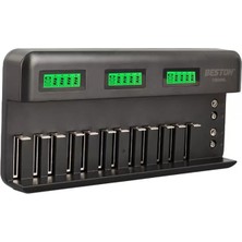 Uravas Store Beston C9036WL AA/AAA/9V/C BOY/DBOY/NI-MH/NI-CD/9V/LITYUM Pil LCD Ekranlı Hızlı Şarj