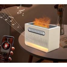 Serreha FS301 Bluetooth Hoparlörlü Gece Lambası - 3D Alev Efektli Hava Nemlendirici Ultrasonik Difüzör