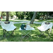 Esranın Dünyası Yüksek Kapasiteli Katlanır Kamp Sandalyesi (Krem)