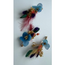 Bivalvia Accessories Mavi Ortanca Damat Yaka Çiçeği Seti 1