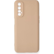 BSH Gülbay Mobilya Newface Realme 7 Kılıf Nano Içi Kadife Silikon - Pudra