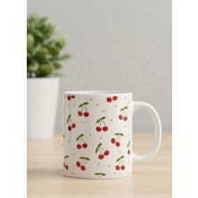 Weiler Riger Kiraz Baskılı A-Kalite Porselen Kupa Bardak