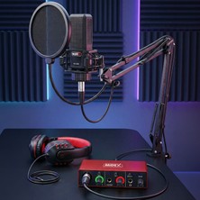 Midex MX-2020 Mikrofon + GLX-500 Ses Kartı + Rs-30 Stereo Kulaklık Stüdyo Kayıt Seti