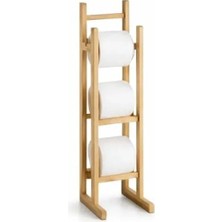 Esranın Dünyası Bambu Ahşap Tuvalet Kağıtlığı, Yedekli ve Ayaklı Tasarım