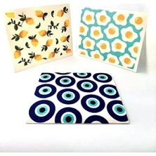 Esranın Dünyası Renkli Desenli Isveç Bezi - 3'lü Paket, Tekrar Kullanılabilir