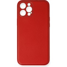 BSH Gülbay Mobilya Newface iPhone 12 Pro Max Kılıf Coco Deri Silikon Kapak - Kırmızı