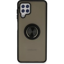 BSH Gülbay Mobilya Newface Samsung Galaxy A22 Kılıf Montreal Yüzüklü Silikon Kapak - Siyah