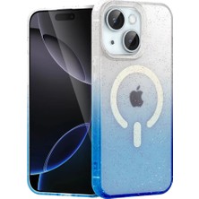 BSH Gülbay Mobilya Newface Apple iPhone 14 Pummel Shiny Magsafe Kapak - Mavi