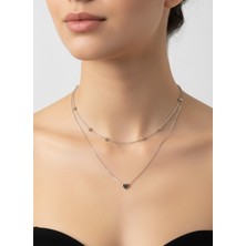 Atalya Accessory Kalpli Çift Katlı Çelik Kadın Kolye