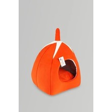 Esranın Dünyası Turuncu Piramit Kedi Yatağı, Yıkanabilir, 40 x 40 cm