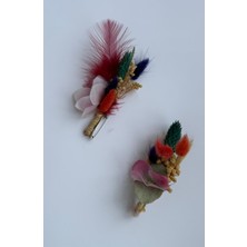 Bivalvia Accessories Pembe Ortanca Damat Yaka Çiçeği Seti 1