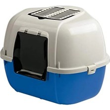 Esranın Dünyası Kapalı Köşe Kedi Tuvalet Kabı, 50 Cm, Mika Filtreli