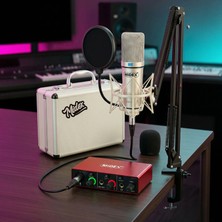 Midex CX1-C Mikrofon GLX-500 Ses Kartı + Stand Pop Filtre Set