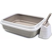 Esranın Dünyası Açık Kedi Tuvaleti, Gri, 50X40X15 cm