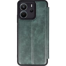 BSH Gülbay Mobilya Newface Xiaomi Redmi Note 14 4g Kılıf Flip Cover - Koyu Yeşil
