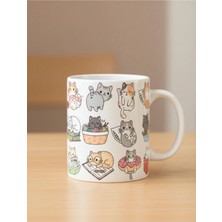 Weiler Riger E Keyifli Kediler Illüstrasyon Tasarım Kupa Bardak KD-014