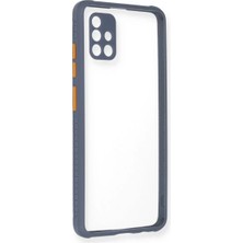 BSH Gülbay Mobilya Newface Samsung Galaxy A71 Kılıf Miami Şeffaf Silikon - Gri