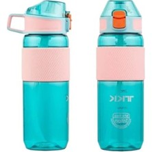 Esranın Dünyası 700 ml Pipetli Taşıma Kulplu Silikon Su Matarası (Turkuaz)