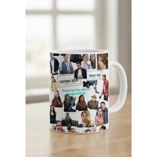 Weiler Riger Furtuna Köyü Temalı Porselen Kupa Bardak - Dizi Karakterleri Kolajlı Kahve Kupası - [kod: Dızı-06]