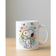 Weiler Riger Snoopy Çiçekli ve Arı Tasarımlı A Kalite Porselen Kupa Bardak Model Kodu: Wr-Snp-01