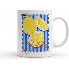 Weiler Riger Limon ve Narenciye Desenli A Kalite Porselen Kupa Bardak