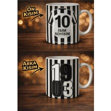 Weiler Riger Kişiye Özel Isim ve Numara Yazılı Siyah Beyaz Renkler Taraftar Tasarım Kupa Bardak 1903 MS-BJK01