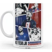 Weiler Riger Neymar Jr. Kariyer Tasarımlı Kupa Bardak Santos-Barça-Psg-Al Hilal Baskılı Porselen WR-NEY10