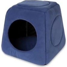Esranın Dünyası Mavi Üç Fonksiyonlu Kedi Yatağı, 40X40 Cm, Yumuşak ve Dayanıklı