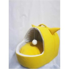 Esranın Dünyası Sarı Yıkanabilir Kulaklı Kedi ve Köpek Yatağı, Xl Boyut