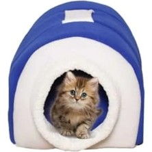 Esranın Dünyası Taşınabilir Yıkanabilir Mavi Kedi Yatağı, Tek Ebat