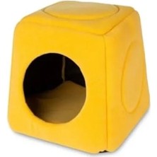 Esranın Dünyası Üç Fonksiyonlu Kedi Yatağı, Sarı, 40X40 cm