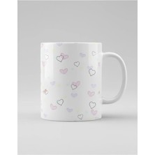 Weiler Riger A Kalite Porselen Kalp Desenli Kupa Bardak - Makinede Yıkanabilir Baskı