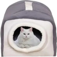 Esranın Dünyası Yıkanabilir Taşınabilir Kedi Yatağı Yuvası, Gri, Tek Ebat