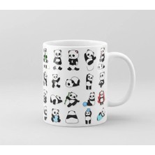Weiler Riger Sevimli Panda Sticker Desenli Tasarım Kahve Kupası PN-009