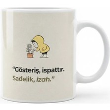 Weiler Riger Porselen Kupa Bardak - "sadelik Izahtır" Özlü Söz Tasarımlı Minimalist Kupa - WLR-105