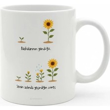 Weiler Riger Porselen Kupa Bardak Ayçiçeği Gelişim Süreci ve Başarı Yolculuğu Tasarımlı Motivasyon Kupası WLR-101