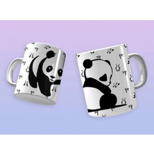 Weiler Riger Sevimli Panda ve Bambu Desenli A Kalite Porselen Kupa Bardak WR-PN402