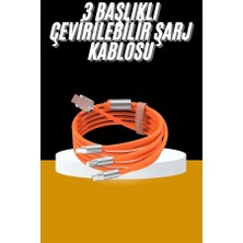 Terrien 120W 3 In 1 Uyumlu Silikon Şarj Kablosu Hızlı Şarj Kablosu