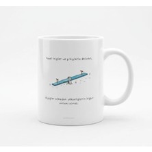 Weiler Riger Porselen Kupa Bardak Hayat Inişler ve Çıkışlarla Doludur Tahterevalli Tasarımlı Minimal Kupa WLR-104