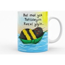 Weiler Riger "bal Mal Yok Tatildeyim" Esprili Arı Tasarımlı Motivasyon Kupası | WR-ARI-007